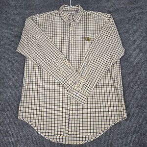 Campus Specialties Georgia Tech Mens Medium Gingham Button Down Shirt Navy‎ Gold